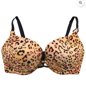 Victoria's Secret Leopard Print Bra with Black Straps